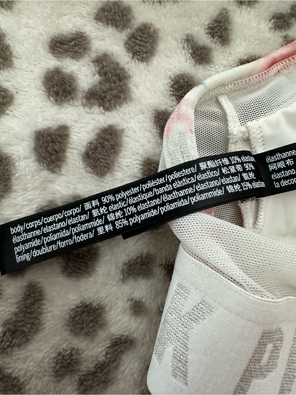 PINK Sport Victoria’s Secret Velvet Ultimately Lightly Lined Bra Cream Floral S - Picture 12 of 17